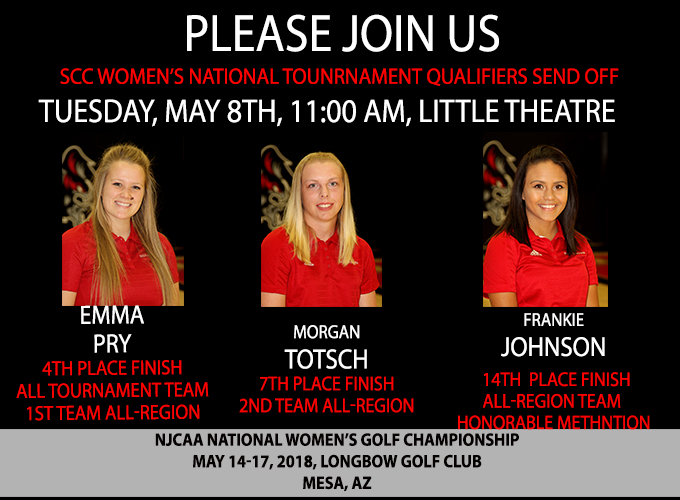 SCC Athletics Announces Send Off for Women's National Qualifying Golfers