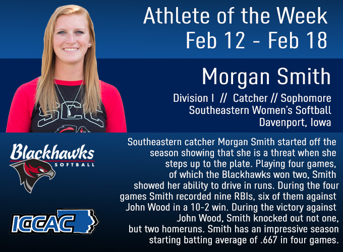 Smith Receives ICCAC Athlete of the Week